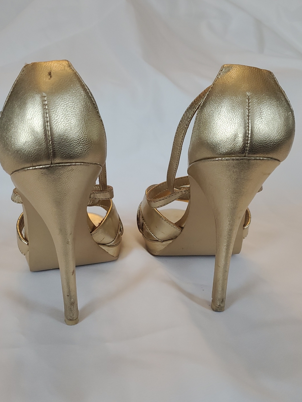 Lily Pulitzer Strappy Heels Gold Sandals Size 7 - Picture 9 of 13